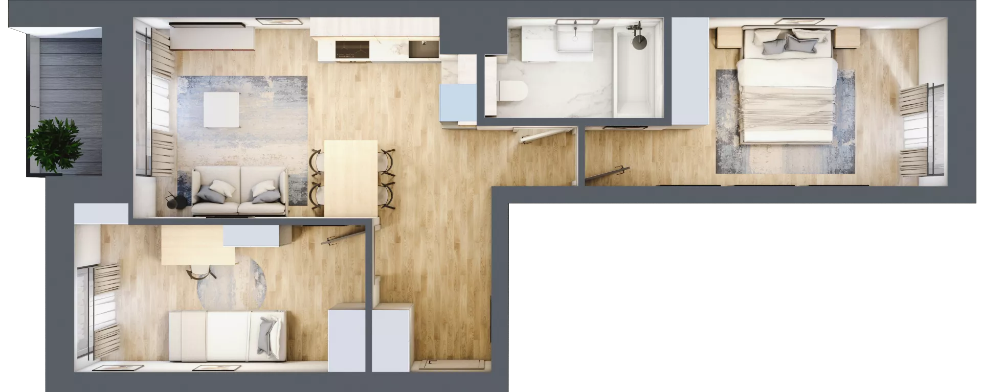 3 pokoje, mieszkanie 53,92 m², piętro 6, oferta nr A.157, Osiedle Fokus Ursus, Warszawa, Ursus, Szamoty, ul. Posag 7 Panien / Gierdziejewskiego