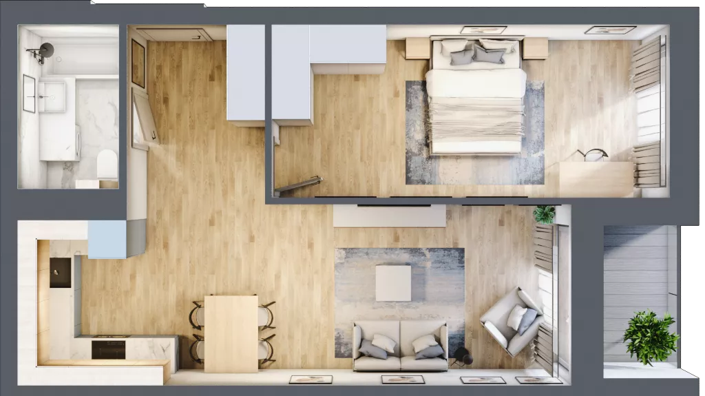 2 pokoje, mieszkanie 51,93 m², piętro 3, oferta nr A.171, Osiedle Fokus Ursus, Warszawa, Ursus, Szamoty, ul. Posag 7 Panien / Gierdziejewskiego