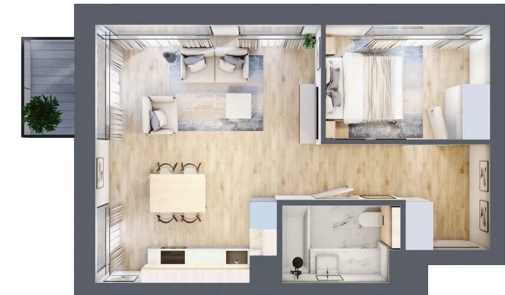 2 pokoje, mieszkanie 46,50 m², piętro 1, oferta nr A.65, Osiedle Fokus Ursus, Warszawa, Ursus, Szamoty, ul. Posag 7 Panien / Gierdziejewskiego