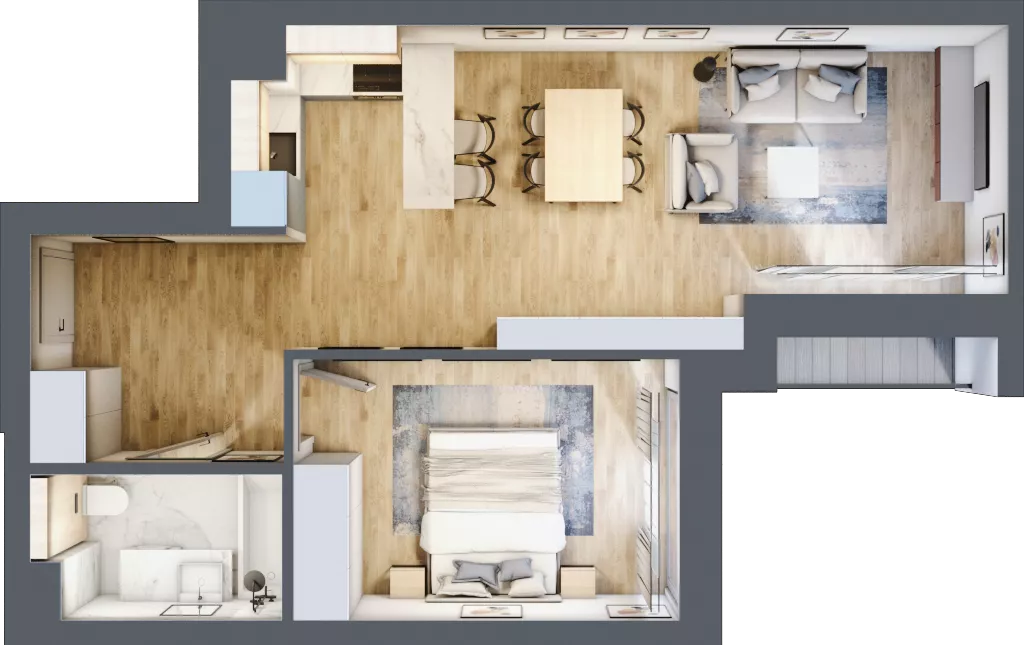 2 pokoje, mieszkanie 50,74 m², piętro 2, oferta nr A.165, Osiedle Fokus Ursus, Warszawa, Ursus, Szamoty, ul. Posag 7 Panien / Gierdziejewskiego