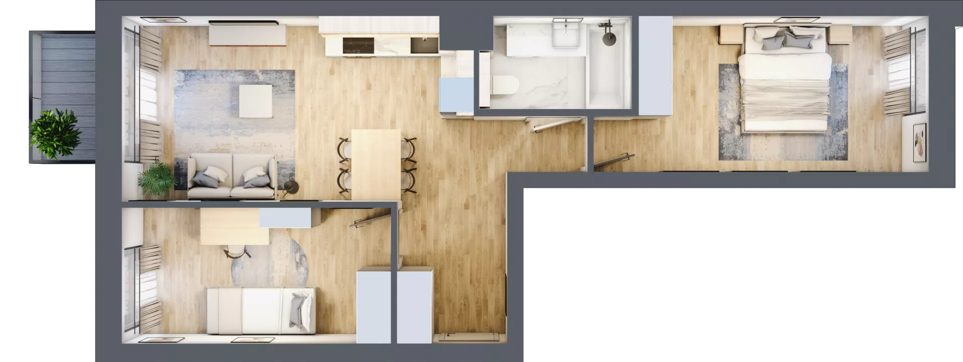 3 pokoje, mieszkanie 56,66 m², piętro 4, oferta nr A.41, Osiedle Fokus Ursus, Warszawa, Ursus, Szamoty, ul. Posag 7 Panien / Gierdziejewskiego