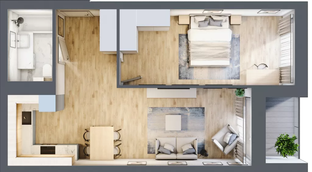 2 pokoje, mieszkanie 51,41 m², piętro 1, oferta nr A.161, Osiedle Fokus Ursus, Warszawa, Ursus, Szamoty, ul. Posag 7 Panien / Gierdziejewskiego