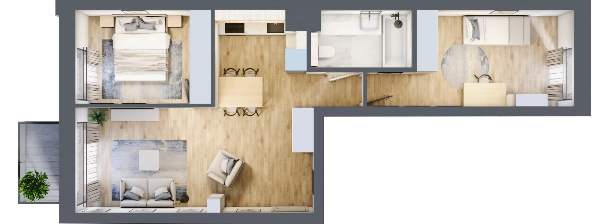 3 pokoje, mieszkanie 56,85 m², piętro 4, oferta nr A.263, Osiedle Fokus Ursus, Warszawa, Ursus, Szamoty, ul. Posag 7 Panien / Gierdziejewskiego