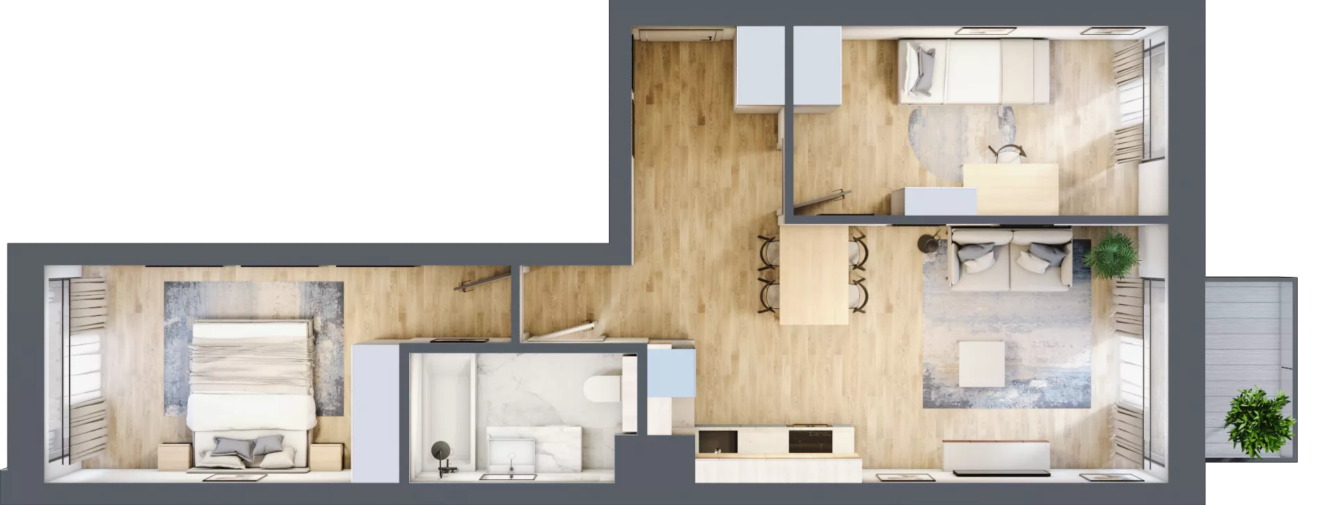 3 pokoje, mieszkanie 56,80 m², piętro 3, oferta nr A.57, Osiedle Fokus Ursus, Warszawa, Ursus, Szamoty, ul. Posag 7 Panien / Gierdziejewskiego