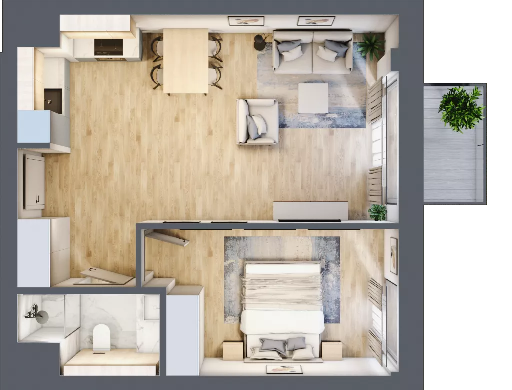 2 pokoje, mieszkanie 45,35 m², piętro 6, oferta nr A.130, Osiedle Fokus Ursus, Warszawa, Ursus, Szamoty, ul. Posag 7 Panien / Gierdziejewskiego