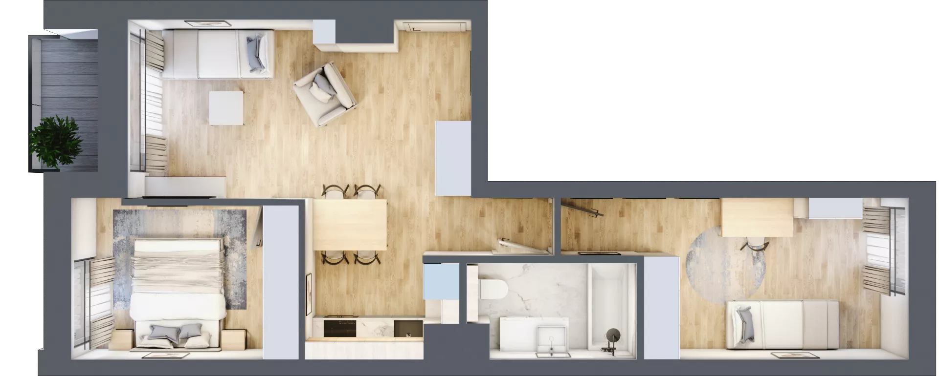 3 pokoje, mieszkanie 54,02 m², piętro 5, oferta nr A.150, Osiedle Fokus Ursus, Warszawa, Ursus, Szamoty, ul. Posag 7 Panien / Gierdziejewskiego