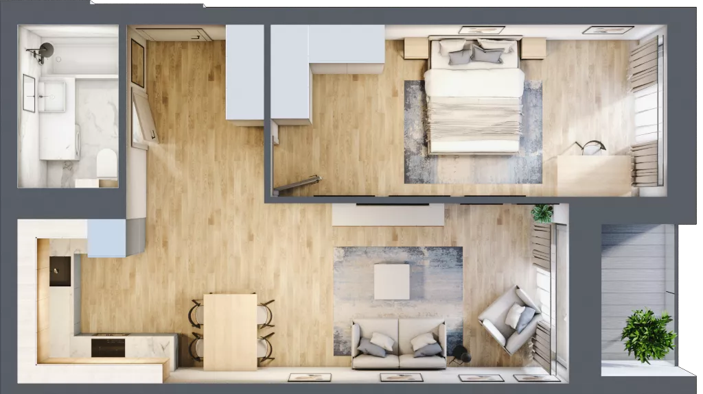 2 pokoje, mieszkanie 51,93 m², piętro 4, oferta nr A.176, Osiedle Fokus Ursus, Warszawa, Ursus, Szamoty, ul. Posag 7 Panien / Gierdziejewskiego