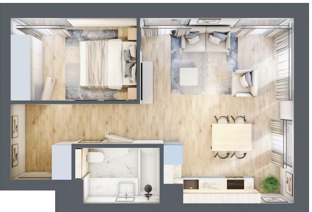 2 pokoje, mieszkanie 46,47 m², piętro 4, oferta nr A.178, Osiedle Fokus Ursus, Warszawa, Ursus, Szamoty, ul. Posag 7 Panien / Gierdziejewskiego