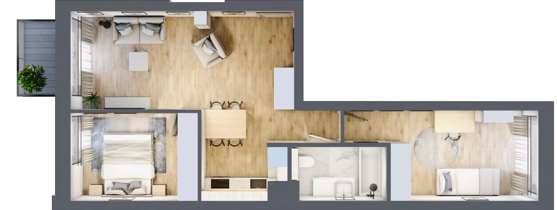 3 pokoje, mieszkanie 56,69 m², piętro 4, oferta nr A.18, Osiedle Fokus Ursus, Warszawa, Ursus, Szamoty, ul. Posag 7 Panien / Gierdziejewskiego