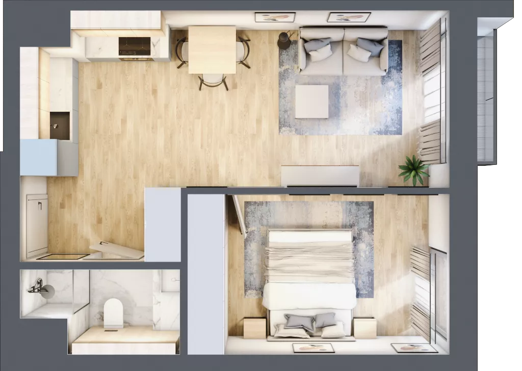 2 pokoje, mieszkanie 38,31 m², piętro 5, oferta nr A.212, Osiedle Fokus Ursus, Warszawa, Ursus, Szamoty, ul. Posag 7 Panien / Gierdziejewskiego