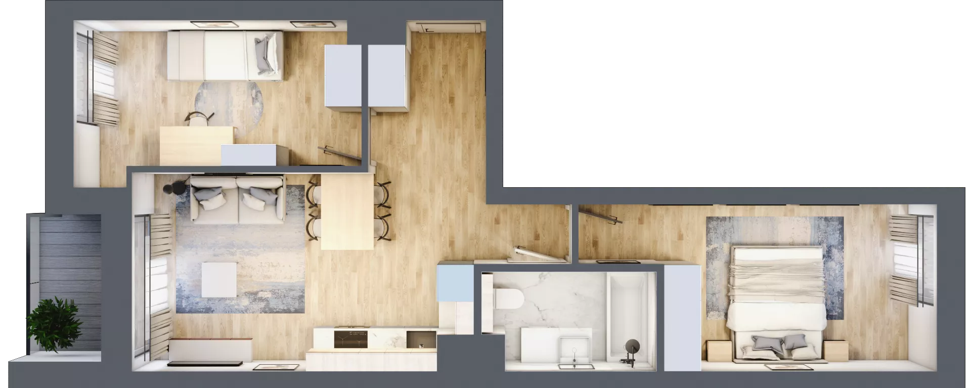 3 pokoje, mieszkanie 53,92 m², piętro 6, oferta nr A.154, Osiedle Fokus Ursus, Warszawa, Ursus, Szamoty, ul. Posag 7 Panien / Gierdziejewskiego