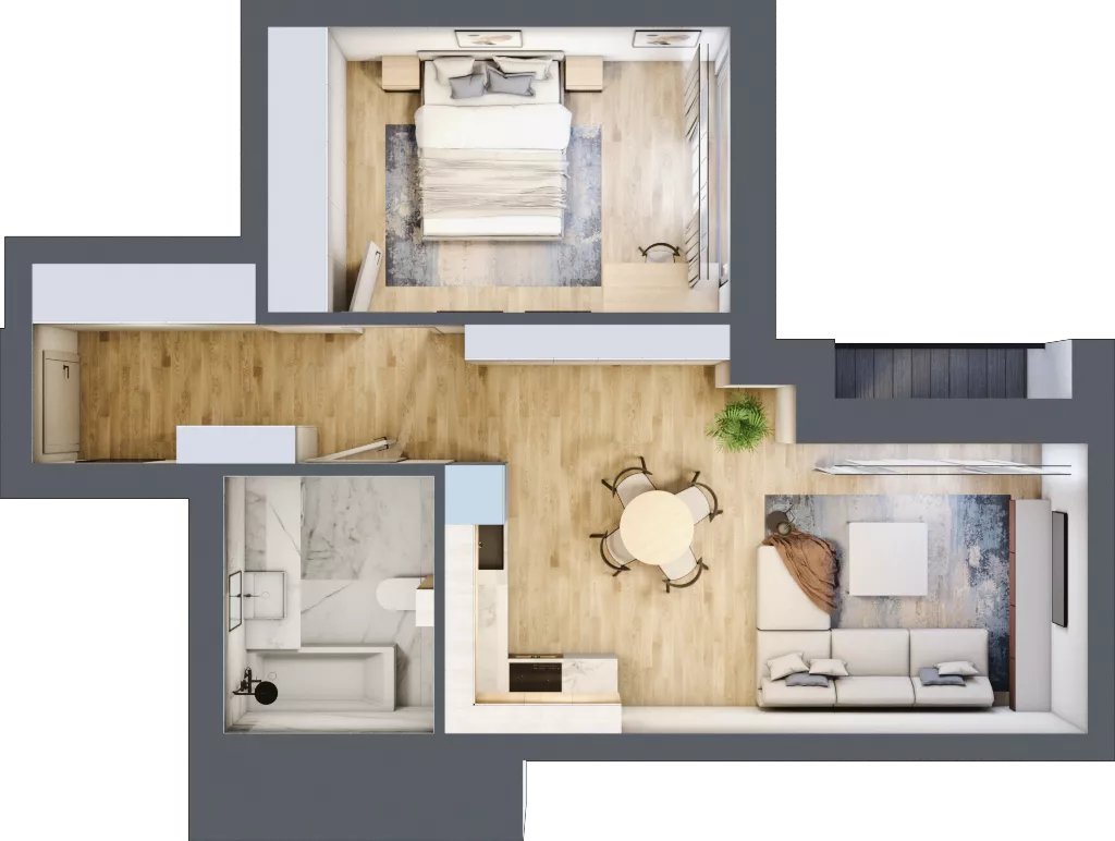 2 pokoje, mieszkanie 49,59 m², piętro 1, oferta nr A.68, Osiedle Fokus Ursus, Warszawa, Ursus, Szamoty, ul. Posag 7 Panien / Gierdziejewskiego