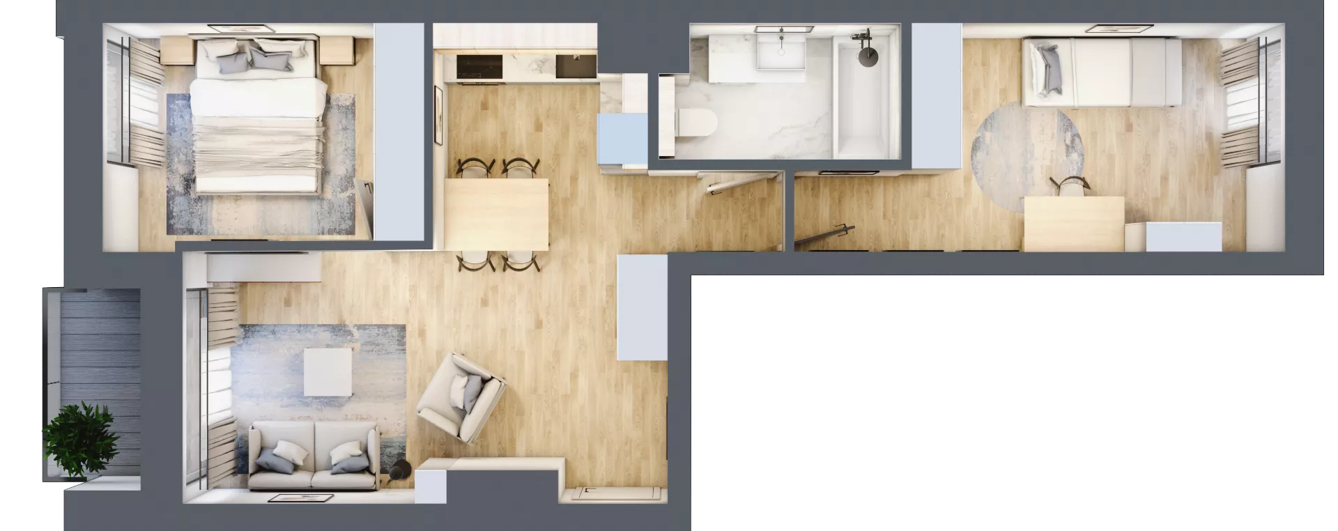 3 pokoje, mieszkanie 54,02 m², piętro 4, oferta nr A.149, Osiedle Fokus Ursus, Warszawa, Ursus, Szamoty, ul. Posag 7 Panien / Gierdziejewskiego