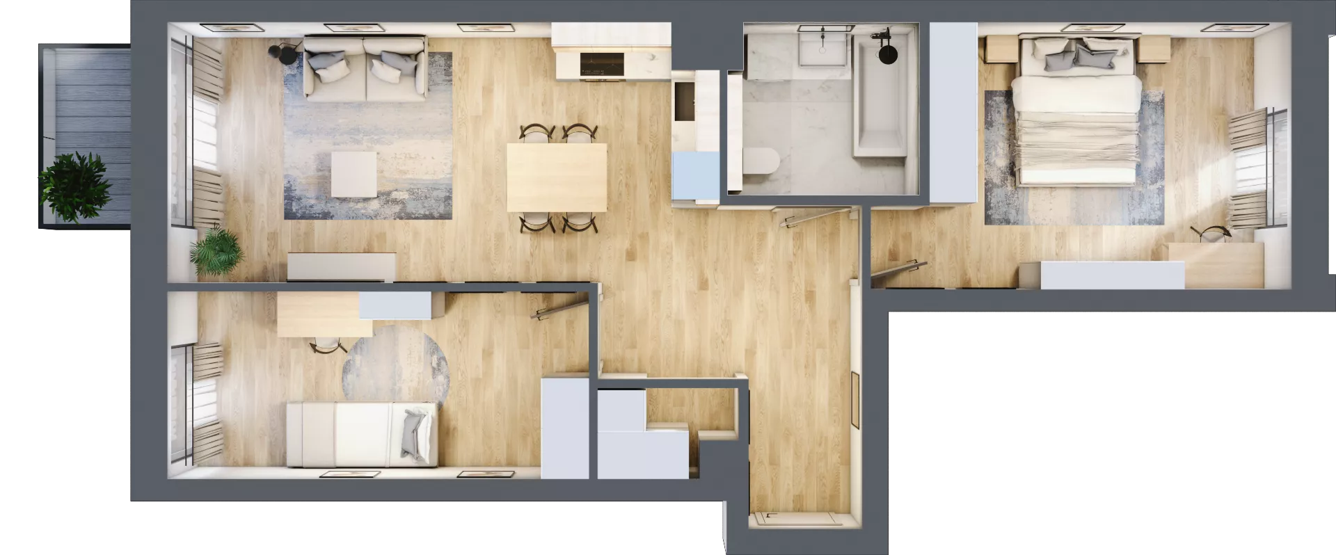 3 pokoje, mieszkanie 66,58 m², piętro 3, oferta nr A.32, Osiedle Fokus Ursus, Warszawa, Ursus, Szamoty, ul. Posag 7 Panien / Gierdziejewskiego