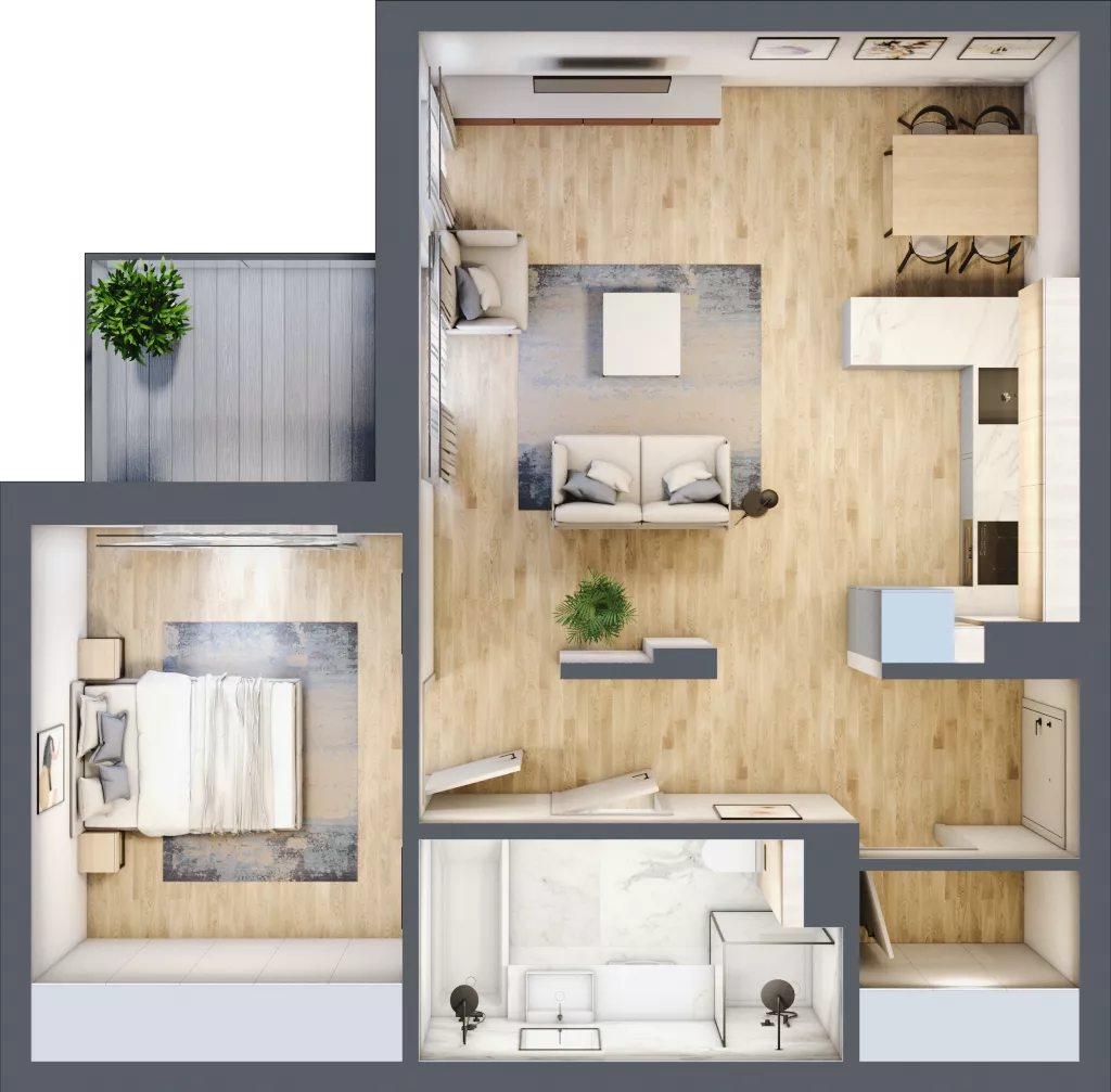 2 pokoje, mieszkanie 59,78 m², piętro 3, oferta nr 78, Apartamenty Home Premium, Ożarów Mazowiecki, ul. Piłsudskiego 6