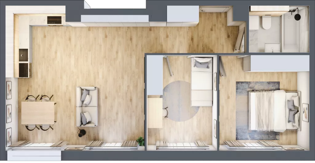 3 pokoje, apartament 58,73 m², parter, oferta nr K1, Nowe Żerniki Bieńkowskiego, Wrocław, Żerniki, Fabryczna, ul. Bieńkowskiego
