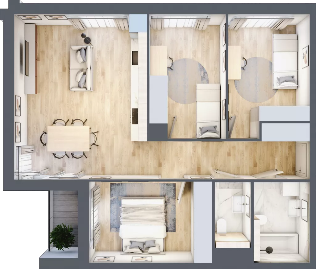 4 pokoje, apartament 71,45 m², piętro 1, oferta nr I11, Nowe Żerniki Bieńkowskiego, Wrocław, Żerniki, Fabryczna, ul. Bieńkowskiego