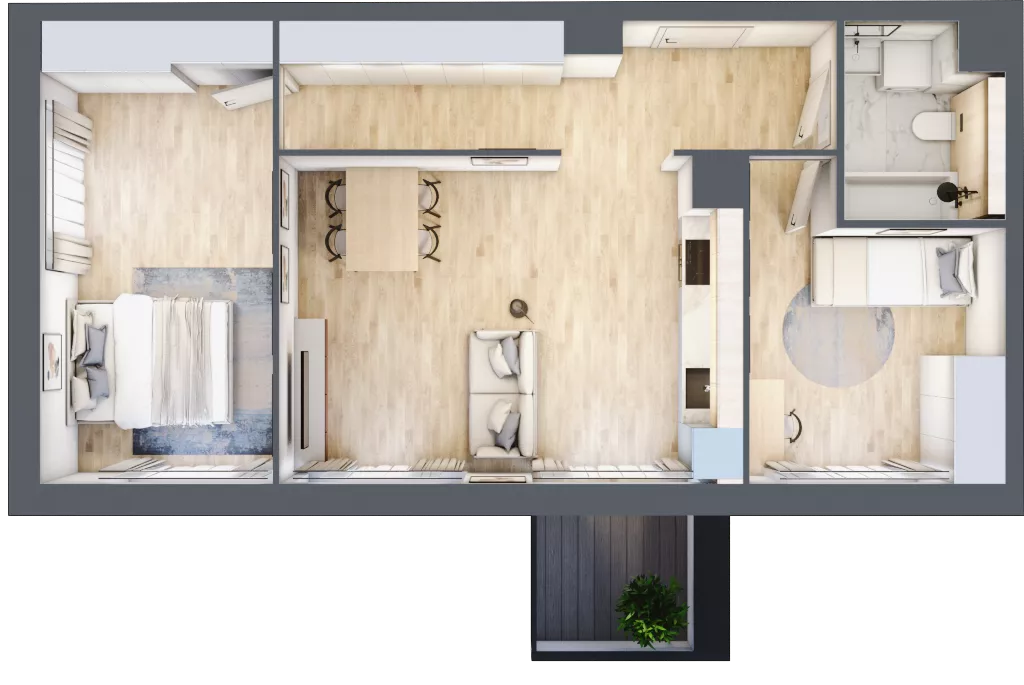 3 pokoje, apartament 59,23 m², piętro 1, oferta nr K11, Nowe Żerniki Bieńkowskiego, Wrocław, Żerniki, Fabryczna, ul. Bieńkowskiego