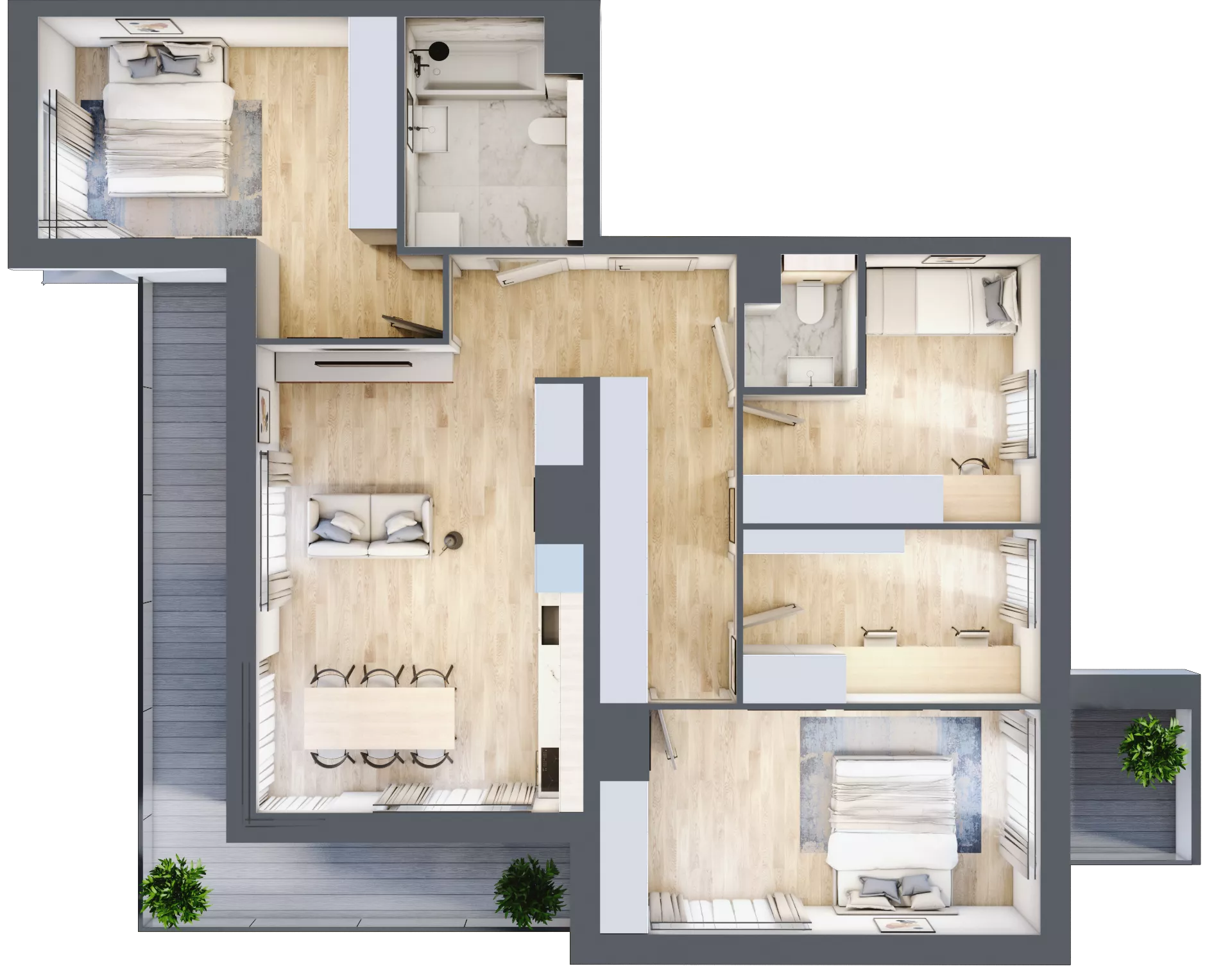 5 pokoi, apartament 89,59 m², piętro 3, oferta nr H19, Nowe Żerniki Bieńkowskiego, Wrocław, Żerniki, Fabryczna, ul. Bieńkowskiego