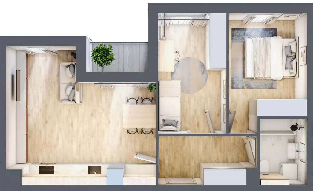 3 pokoje, apartament 55,98 m², piętro 3, oferta nr J20, Nowe Żerniki Bieńkowskiego, Wrocław, Żerniki, Fabryczna, ul. Bieńkowskiego