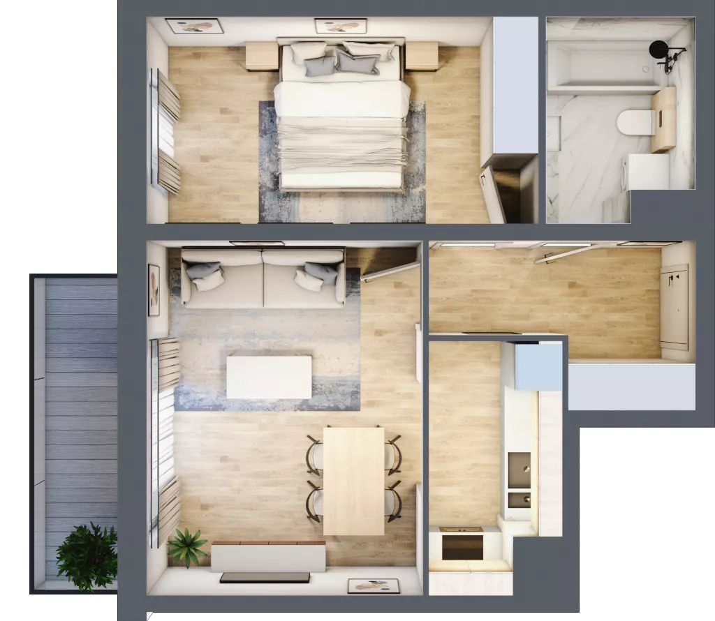 2 pokoje, mieszkanie 45,93 m², piętro 1, oferta nr 8, Nowa Pszczelna, Kraków, Dębniki, Ruczaj, ul. Pszczelna 38