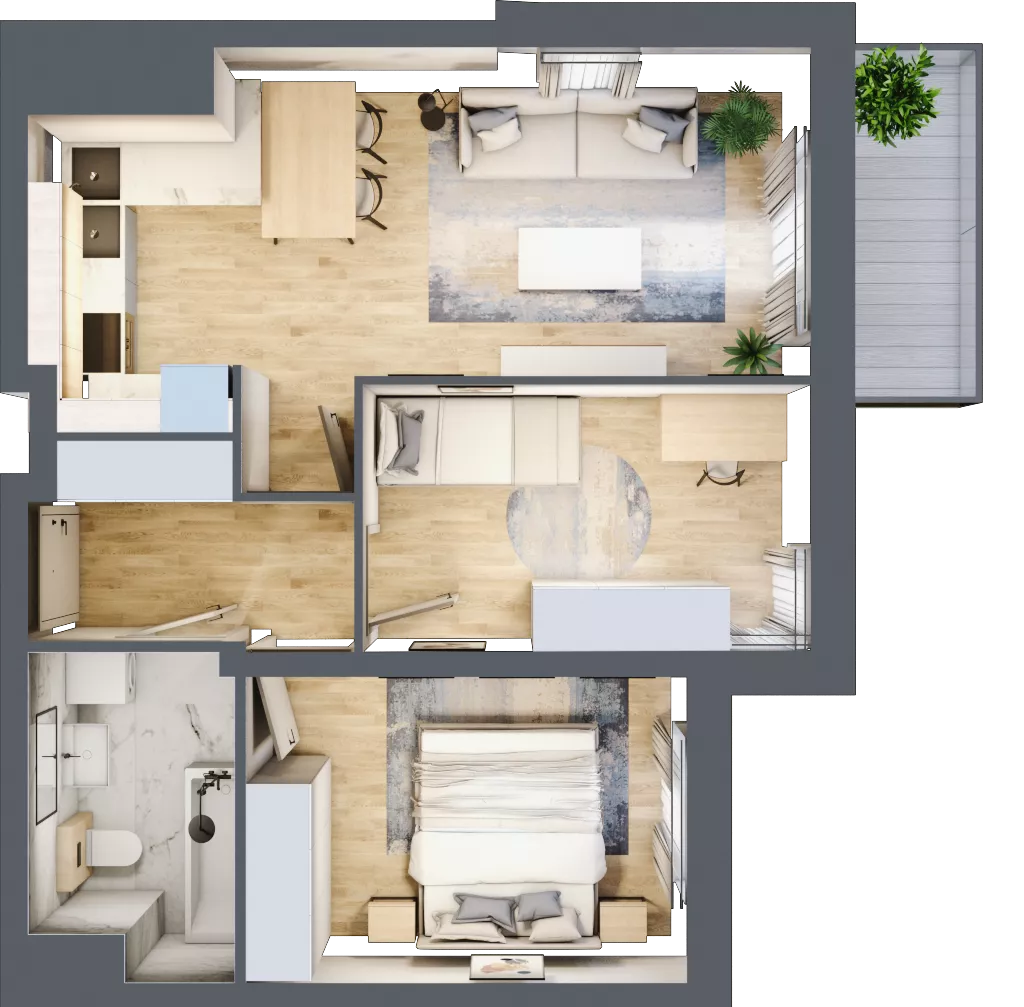 3 pokoje, mieszkanie 50,73 m², parter, oferta nr 5, Nowa Pszczelna, Kraków, Dębniki, Ruczaj, ul. Pszczelna 38