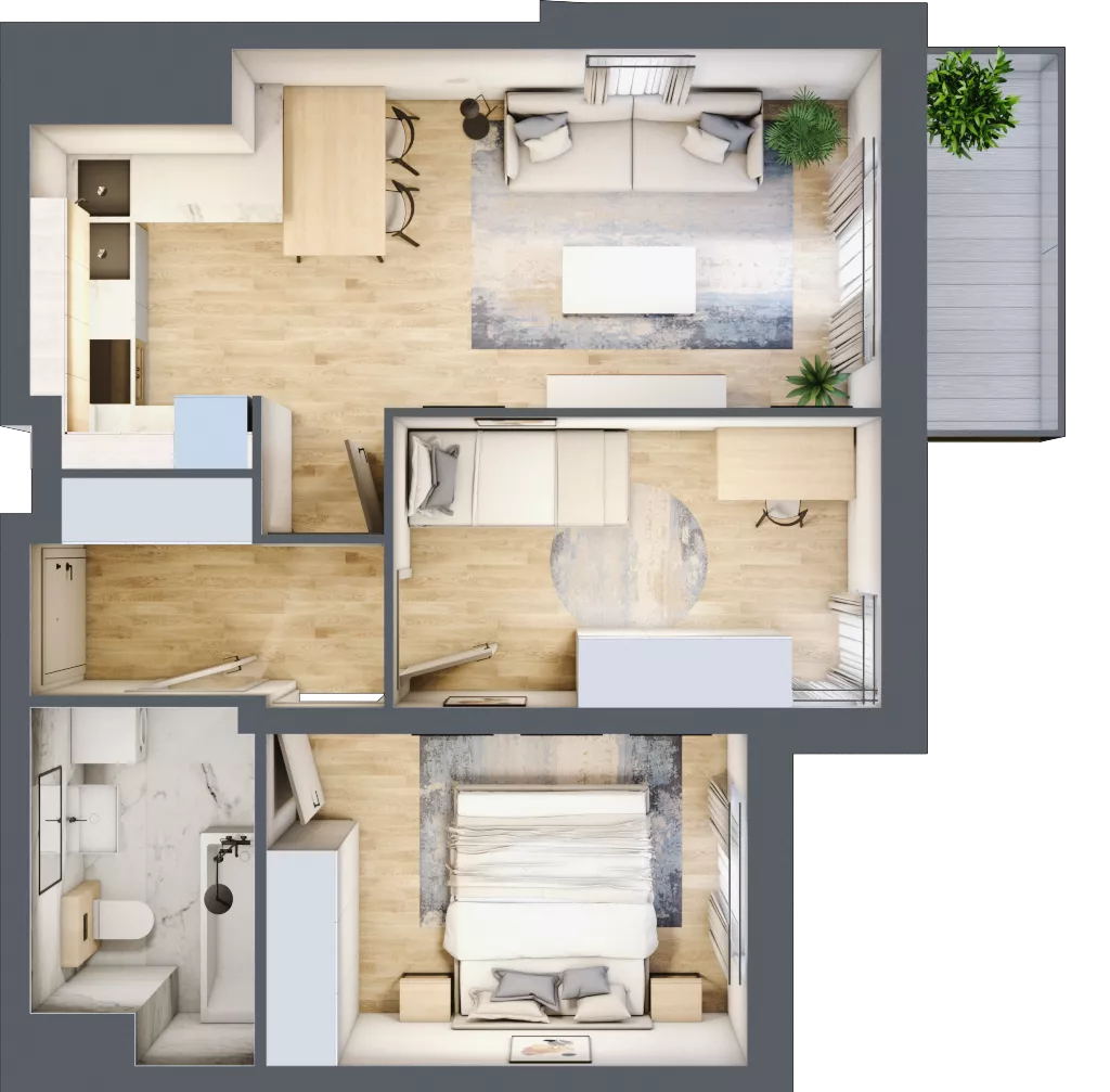 3 pokoje, mieszkanie 51,27 m², piętro 1, oferta nr 12, Nowa Pszczelna, Kraków, Dębniki, Ruczaj, ul. Pszczelna 38