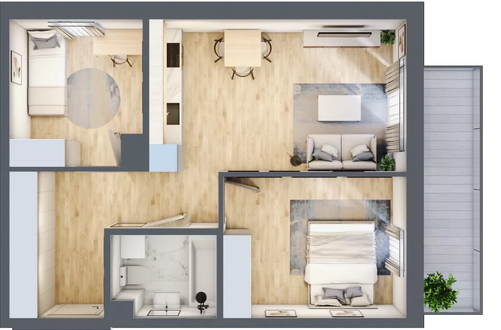 3 pokoje, mieszkanie 53,35 m², piętro 1, oferta nr A7, Mickiewicza, Ciechocinek, ul. Mickiewicza 41B