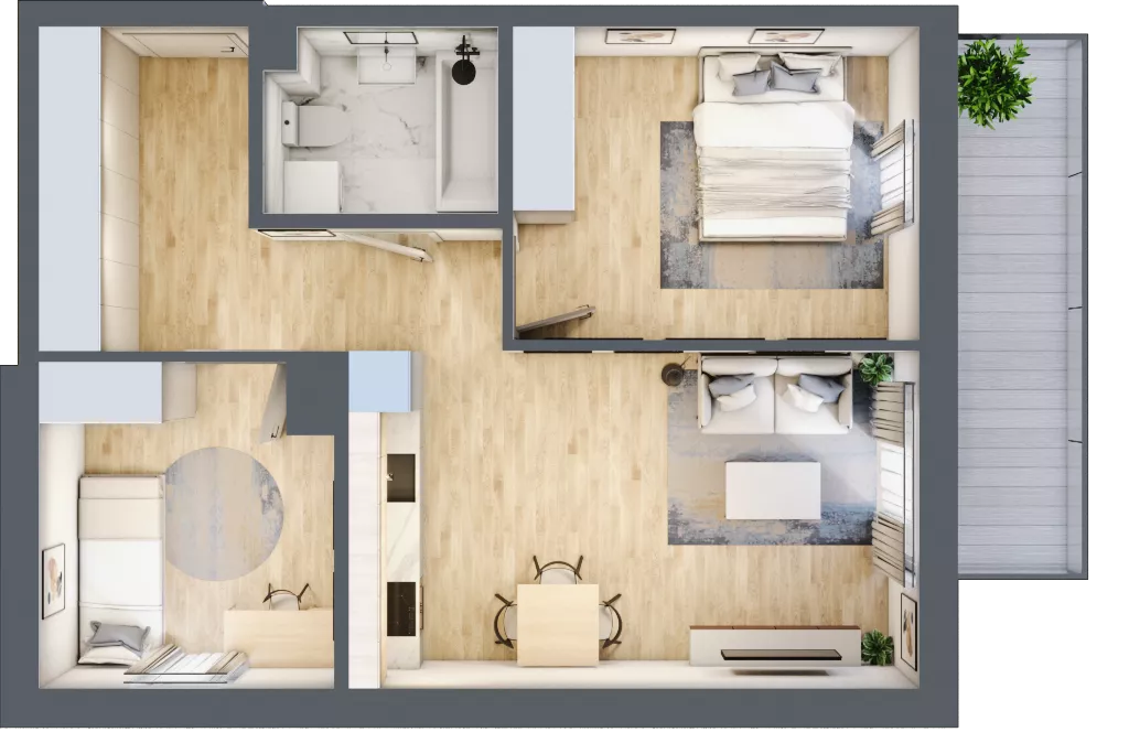 3 pokoje, mieszkanie 53,77 m², piętro 1, oferta nr B30, Mickiewicza, Ciechocinek, ul. Mickiewicza 41B