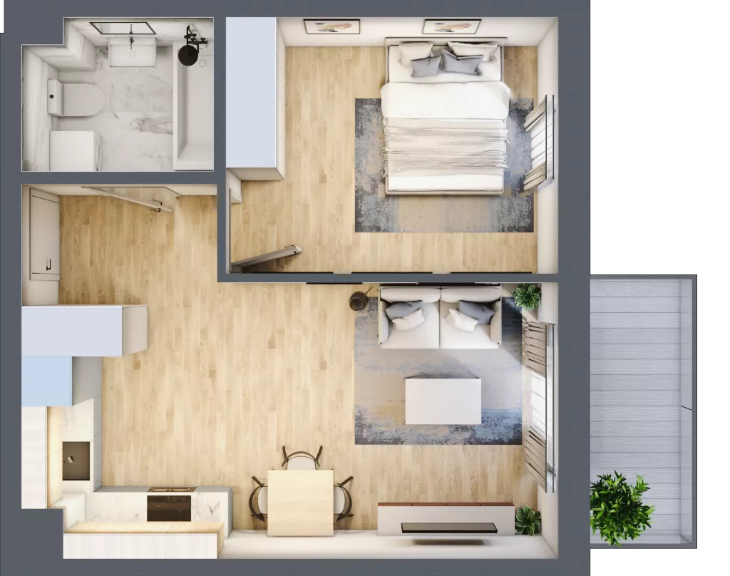 2 pokoje, mieszkanie 40,31 m², piętro 3, oferta nr B40, Mickiewicza, Ciechocinek, ul. Mickiewicza 41B