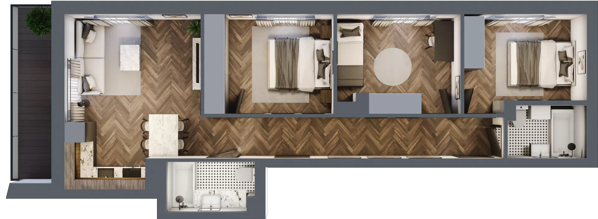 4 pokoje, mieszkanie 68,53 m², piętro 2, oferta nr ONH-C-KLF16-LM10, Osiedle Nowe Horyzonty - etap II, Bydgoszcz, Bartodzieje, ul. Fordońska 16-18