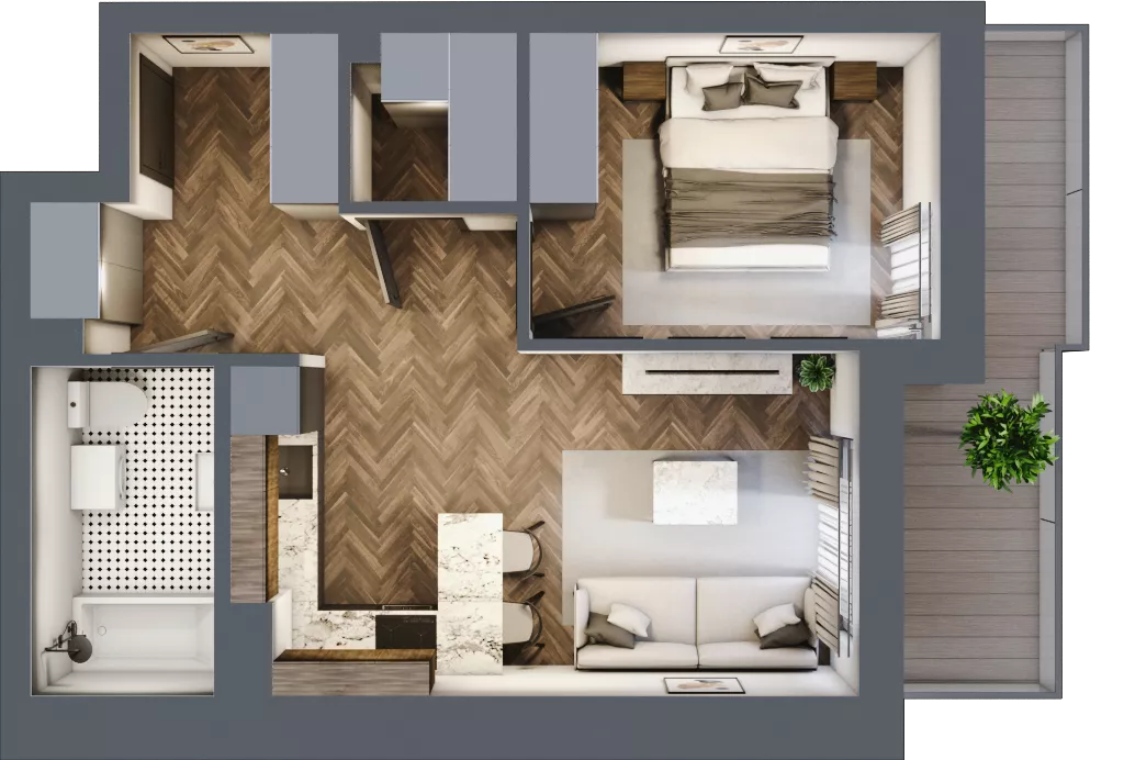 2 pokoje, mieszkanie 40,32 m², piętro 2, oferta nr ONH-C-KLF18-LM12, Osiedle Nowe Horyzonty - etap II, Bydgoszcz, Bartodzieje, ul. Fordońska 16-18