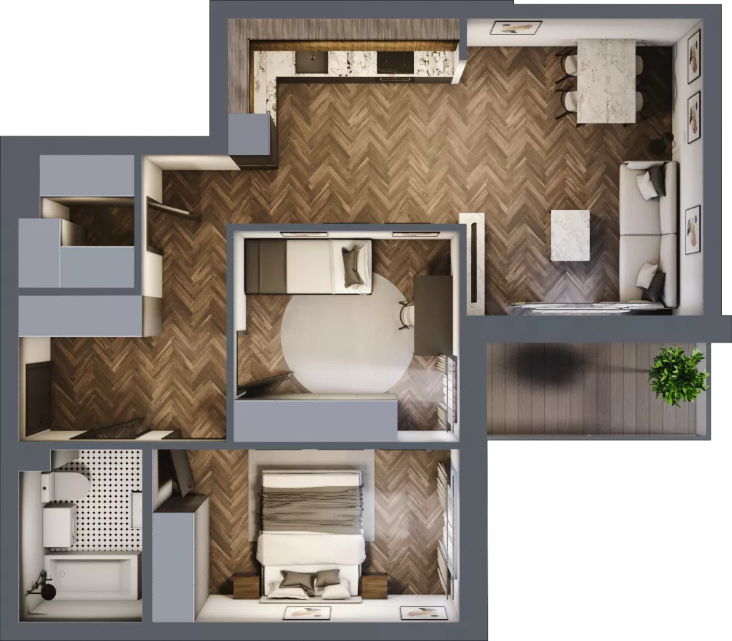 3 pokoje, mieszkanie 61,85 m², piętro 3, oferta nr ONH-C-KLF18-LM18, Osiedle Nowe Horyzonty - etap II, Bydgoszcz, Bartodzieje, ul. Fordońska 16-18