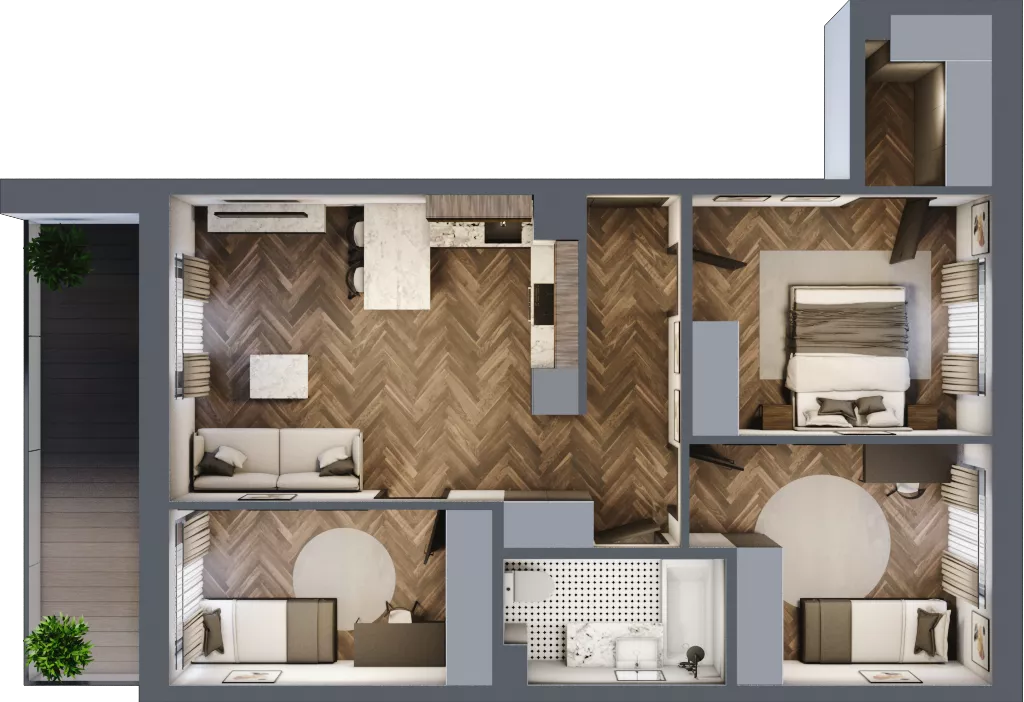 4 pokoje, mieszkanie 67,67 m², piętro 5, oferta nr ONH-C-KLF16-LM20, Osiedle Nowe Horyzonty - etap II, Bydgoszcz, Bartodzieje, ul. Fordońska 16-18