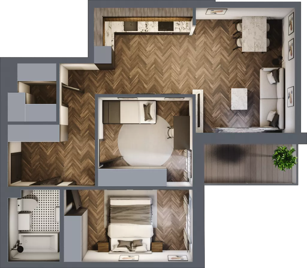 3 pokoje, mieszkanie 62,09 m², piętro 5, oferta nr ONH-C-KLF18-LM34, Osiedle Nowe Horyzonty - etap II, Bydgoszcz, Bartodzieje, ul. Fordońska 16-18