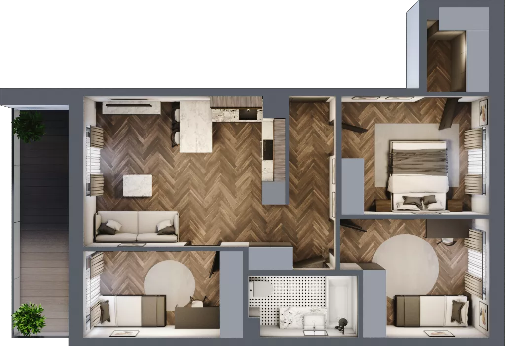4 pokoje, mieszkanie 67,77 m², piętro 6, oferta nr ONH-C-KLF16-LM24, Osiedle Nowe Horyzonty - etap II, Bydgoszcz, Bartodzieje, ul. Fordońska 16-18