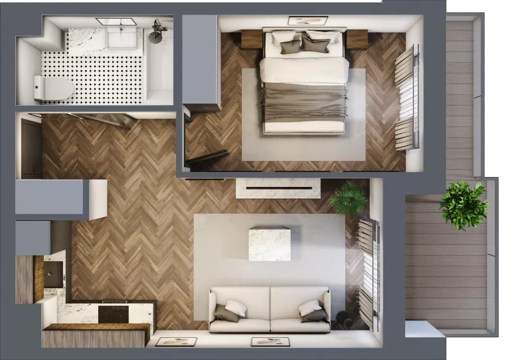 2 pokoje, mieszkanie 36,93 m², piętro 6, oferta nr ONH-C-KLF18-LM43, Osiedle Nowe Horyzonty - etap II, Bydgoszcz, Bartodzieje, ul. Fordońska 16-18