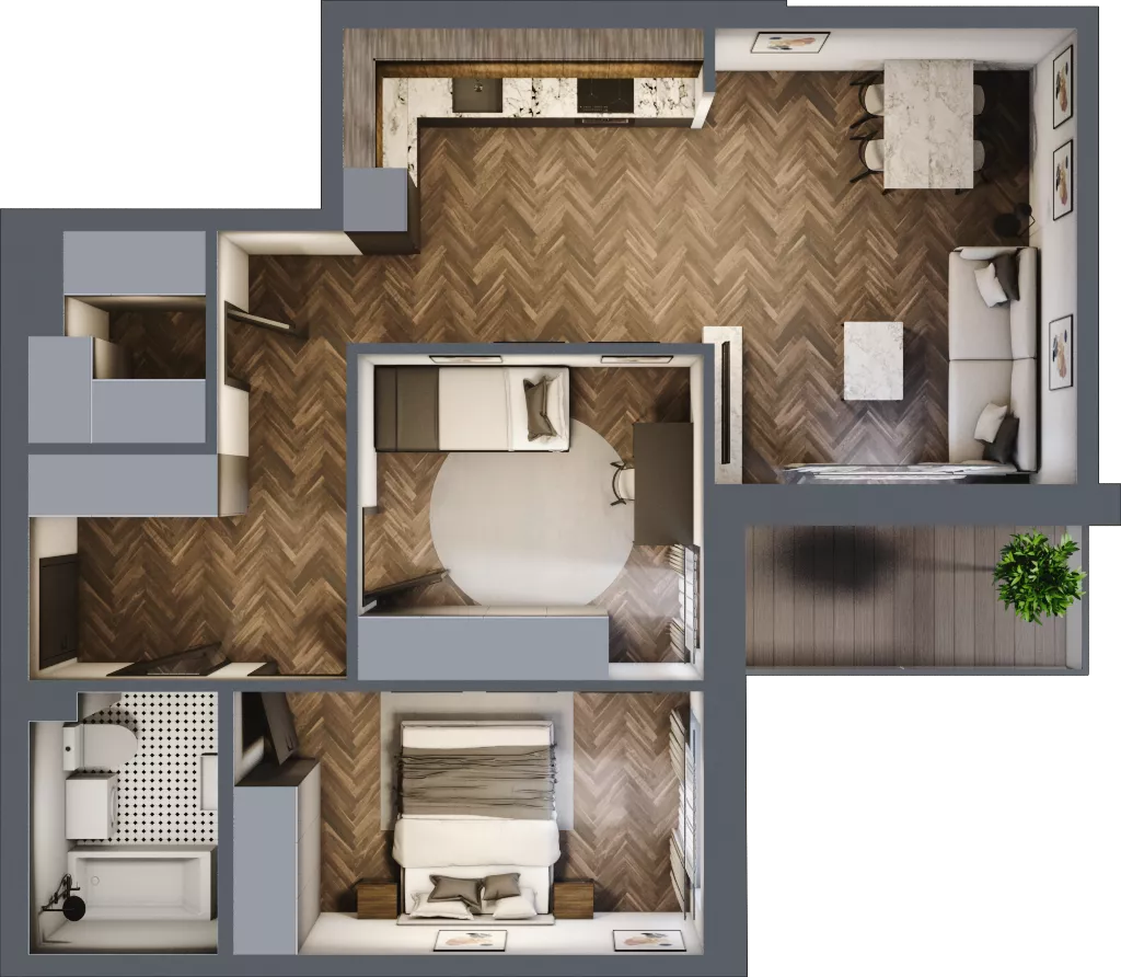 3 pokoje, mieszkanie 62,28 m², piętro 7, oferta nr ONH-C-KLF18-LM50, Osiedle Nowe Horyzonty - etap II, Bydgoszcz, Bartodzieje, ul. Fordońska 16-18