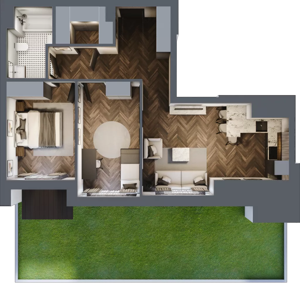 3 pokoje, mieszkanie 64,56 m², piętro 1, oferta nr ONH-B-KLM12-LM1, Osiedle Nowe Horyzonty - etap III, Bydgoszcz, Bartodzieje, ul. Mała 12-14