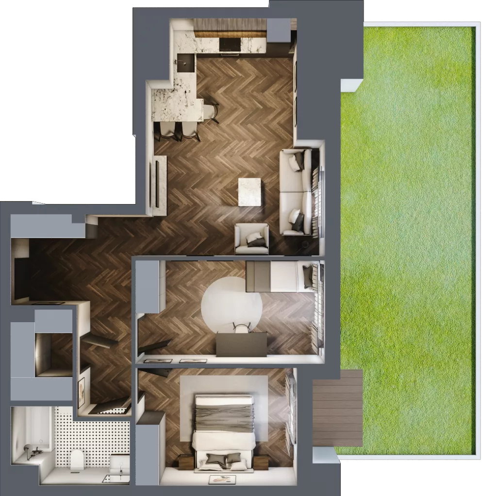 3 pokoje, mieszkanie 67,46 m², piętro 1, oferta nr ONH-B-KLM14-LM5, Osiedle Nowe Horyzonty - etap III, Bydgoszcz, Bartodzieje, ul. Mała 12-14