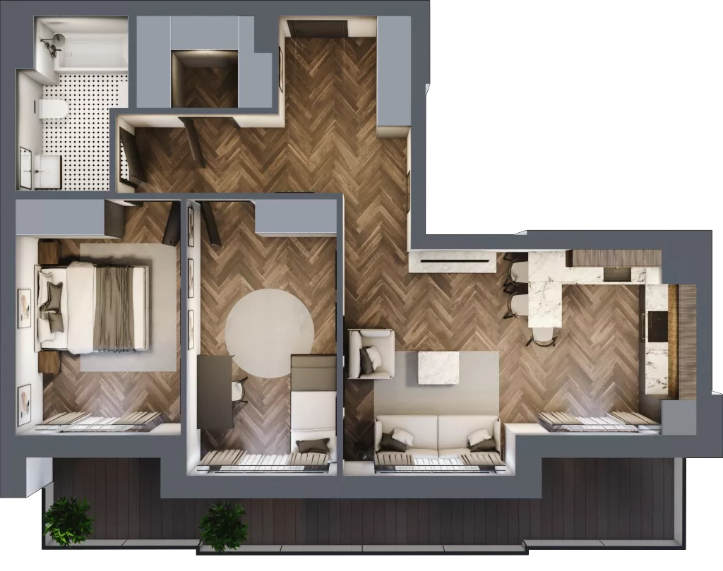 3 pokoje, mieszkanie 65,45 m², piętro 3, oferta nr ONH-B-KLM12-LM18, Osiedle Nowe Horyzonty - etap III, Bydgoszcz, Bartodzieje, ul. Mała 12-14