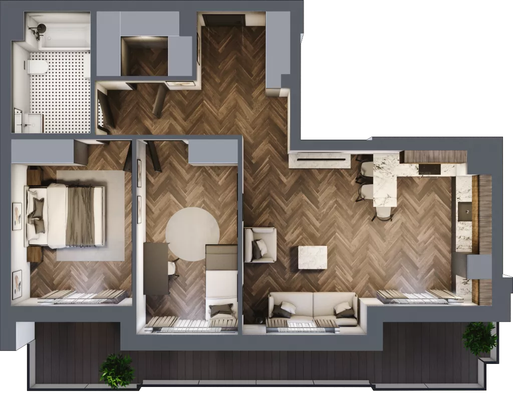 3 pokoje, mieszkanie 68,19 m², piętro 3, oferta nr ONH-B-KLM14-LM22, Osiedle Nowe Horyzonty - etap III, Bydgoszcz, Bartodzieje, ul. Mała 12-14