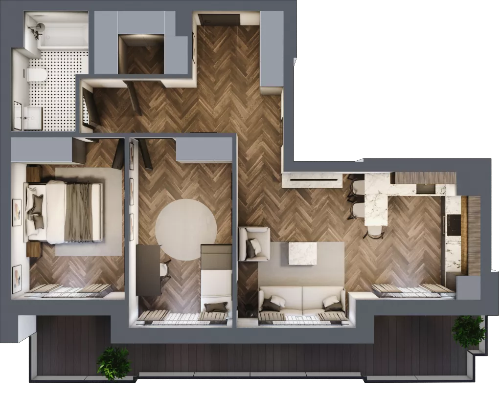 3 pokoje, mieszkanie 65,46 m², piętro 4, oferta nr ONH-B-KLM12-LM29, Osiedle Nowe Horyzonty - etap III, Bydgoszcz, Bartodzieje, ul. Mała 12-14