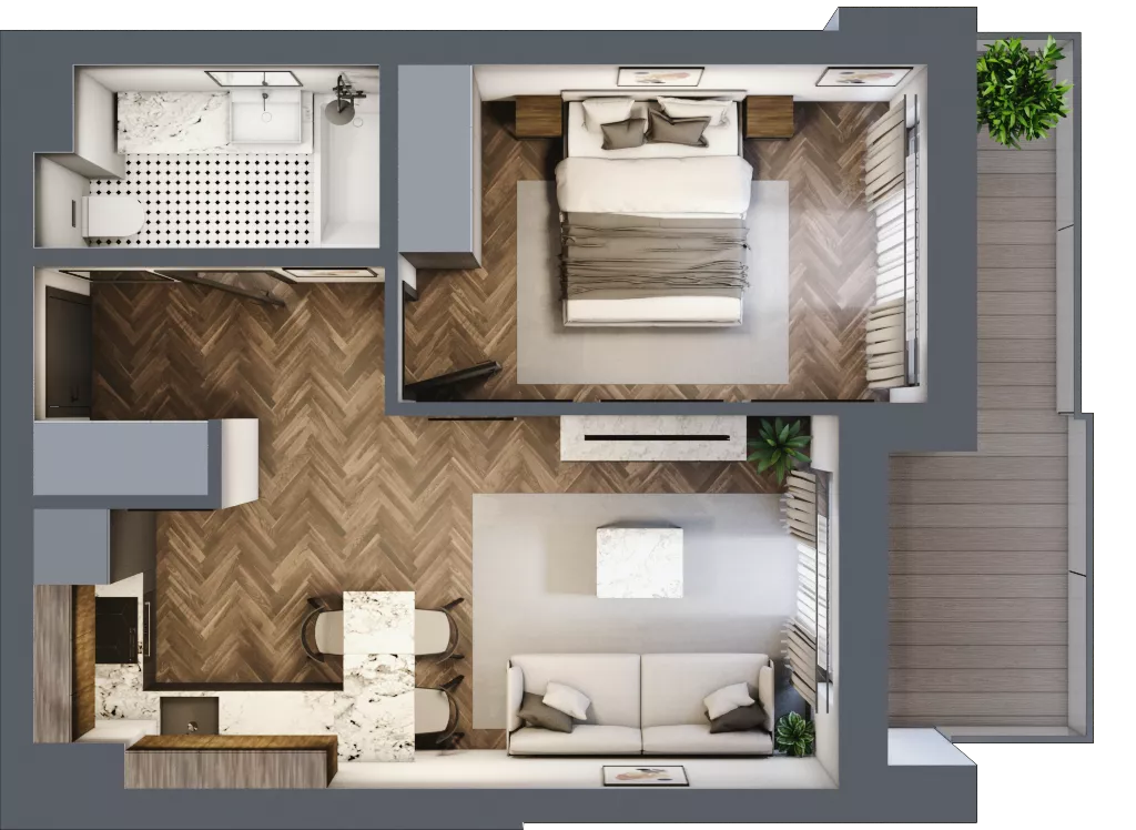 2 pokoje, mieszkanie 36,50 m², piętro 4, oferta nr ONH-B-KLM12-LM39, Osiedle Nowe Horyzonty - etap III, Bydgoszcz, Bartodzieje, ul. Mała 12-14