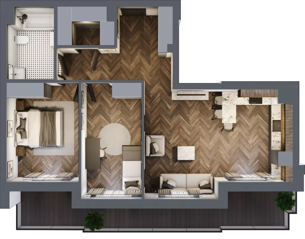 3 pokoje, mieszkanie 68,20 m², piętro 4, oferta nr ONH-B-KLM14-LM31, Osiedle Nowe Horyzonty - etap III, Bydgoszcz, Bartodzieje, ul. Mała 12-14
