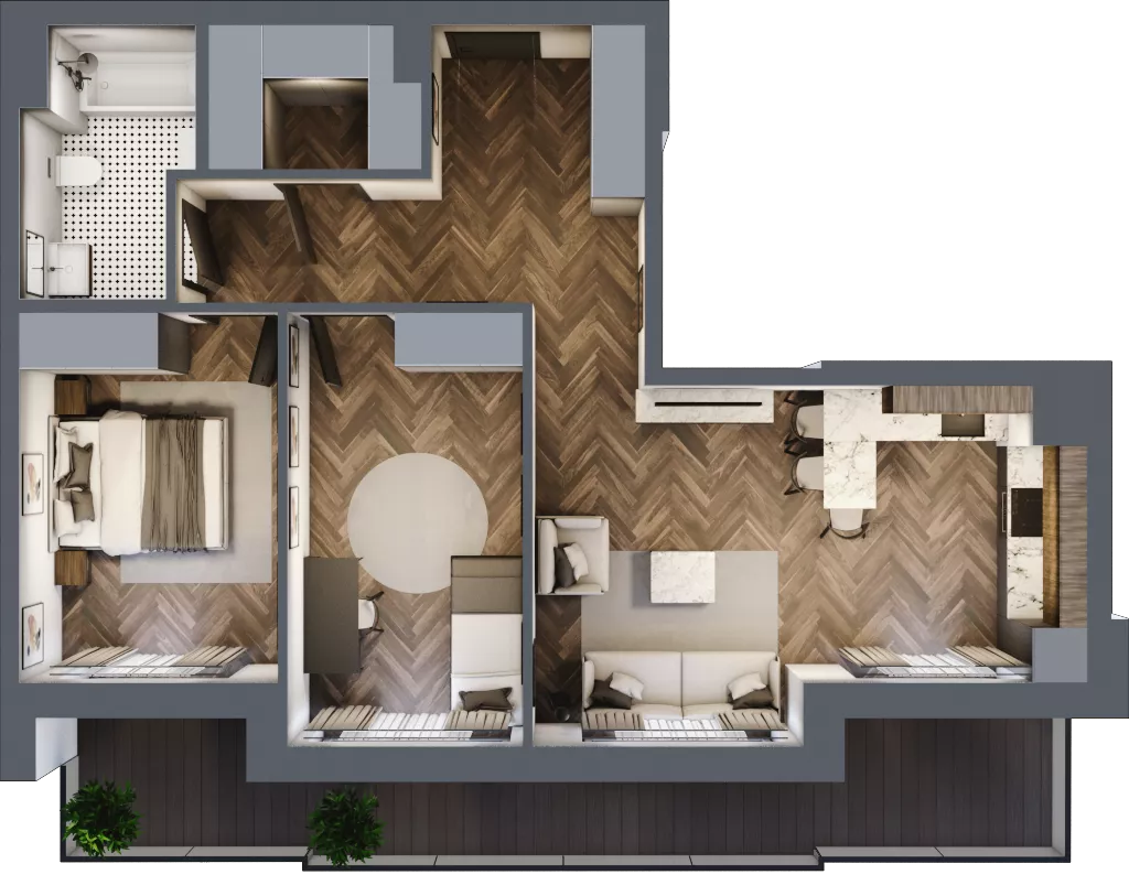 3 pokoje, mieszkanie 65,95 m², piętro 5, oferta nr ONH-B-KLM12-LM40, Osiedle Nowe Horyzonty - etap III, Bydgoszcz, Bartodzieje, ul. Mała 12-14