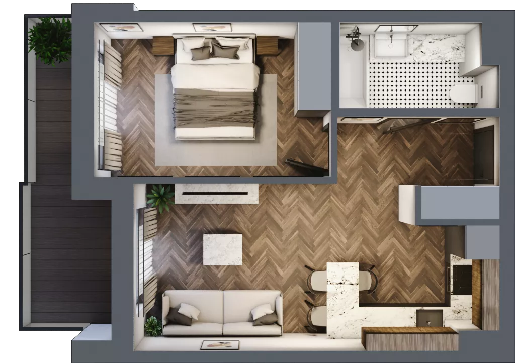 2 pokoje, mieszkanie 37,24 m², piętro 7, oferta nr ONH-B-KLM12-LM64, Osiedle Nowe Horyzonty - etap III, Bydgoszcz, Bartodzieje, ul. Mała 12-14