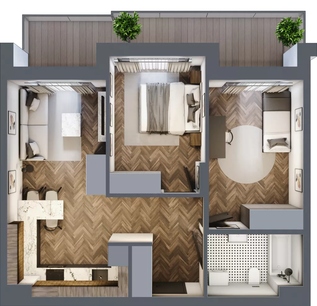 3 pokoje, mieszkanie 54,91 m², piętro 7, oferta nr ONH-B-KLM12-LM67, Osiedle Nowe Horyzonty - etap III, Bydgoszcz, Bartodzieje, ul. Mała 12-14