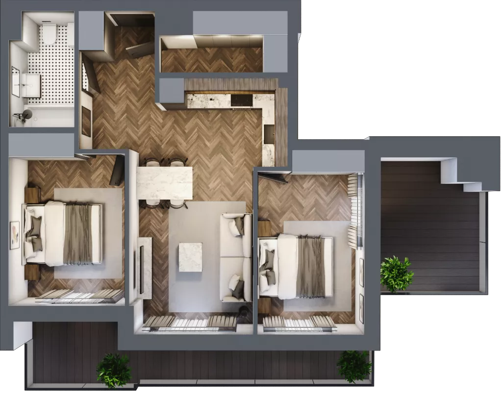 3 pokoje, mieszkanie 56,68 m², piętro 7, oferta nr ONH-B-KLM14-LM58, Osiedle Nowe Horyzonty - etap III, Bydgoszcz, Bartodzieje, ul. Mała 12-14