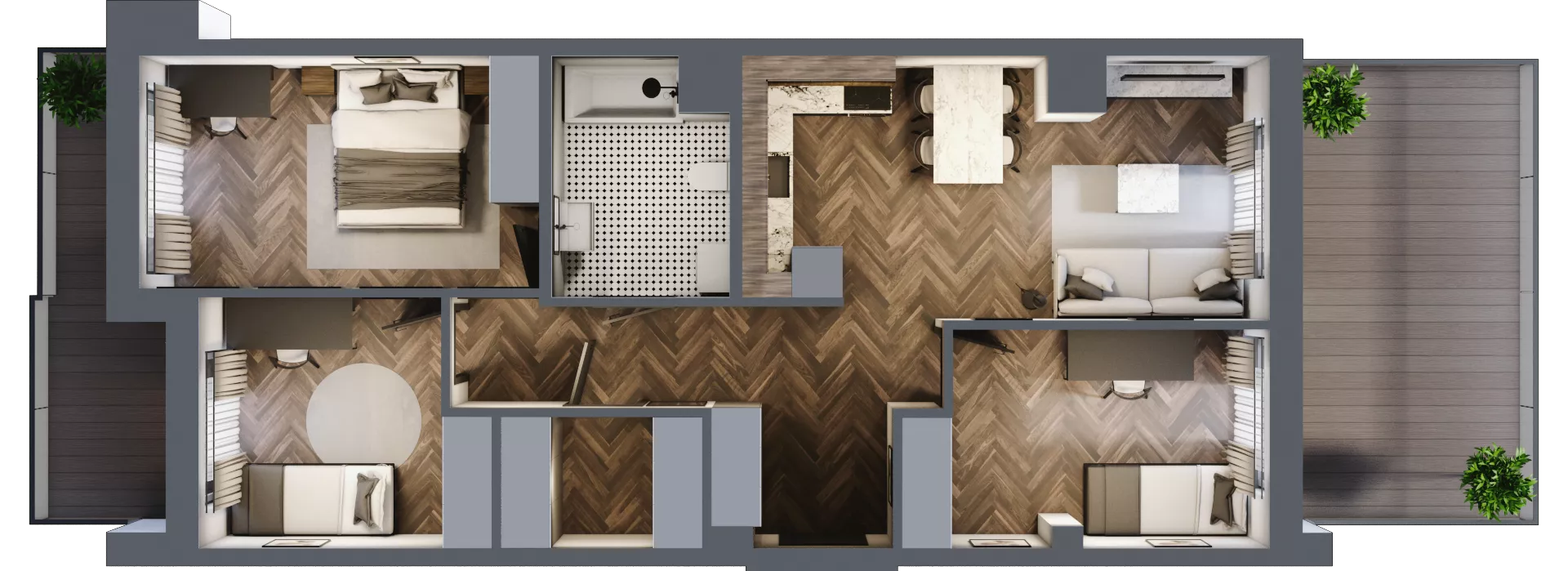 4 pokoje, mieszkanie 70,62 m², piętro 7, oferta nr ONH-B-KLM14-LM64, Osiedle Nowe Horyzonty - etap III, Bydgoszcz, Bartodzieje, ul. Mała 12-14